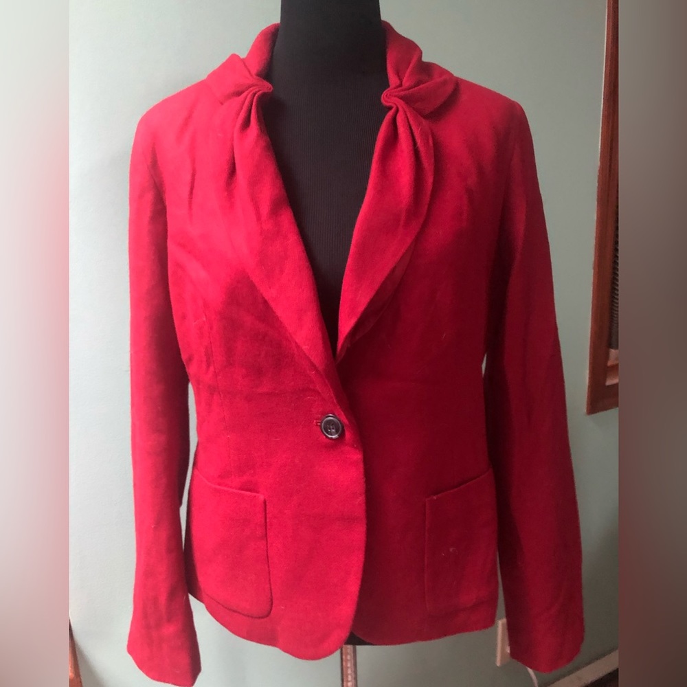 talbots red wool blazer new size 14